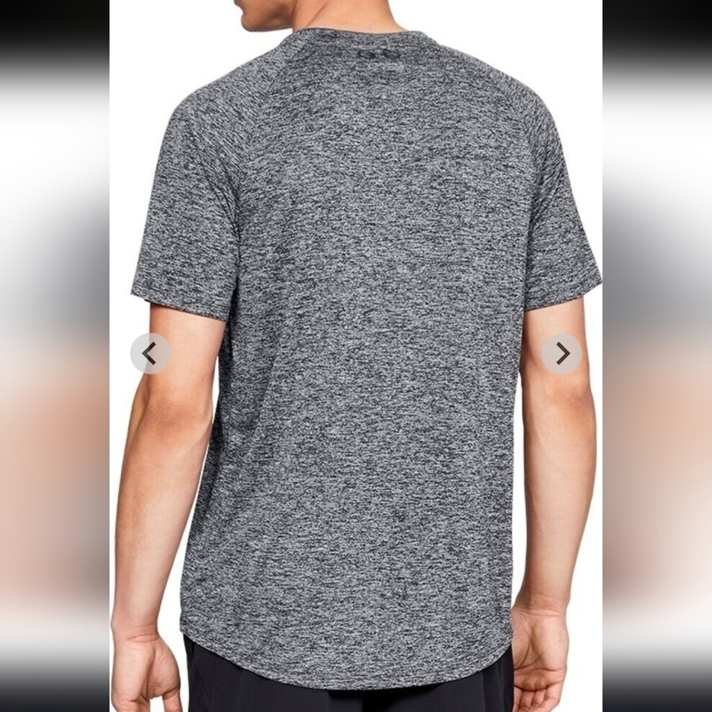 Under Armour Loose Fit Men's Heathered Black Tee Small - Picture 2 of 13